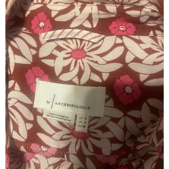 Anthropologie Women's 2 Multicolor Floral Loveland Retro Wide Leg Jumpsuit EUC - Picture 4 of 5